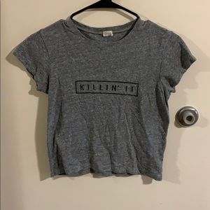 Gray crop top